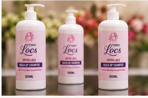 Tiny Locs Sister Locs Build-Up Shampoo bottles