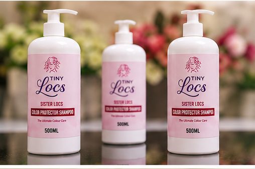 Tiny Locs Sister Locs Color Protector Shampoo bottles