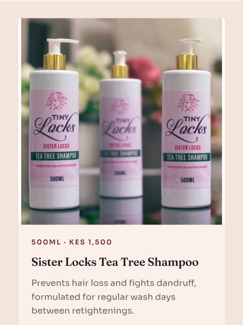 Tinylocks Sister Locks Tea Tree Shampoo bottles